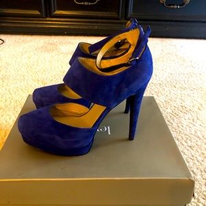 Cobalt blue suede heels